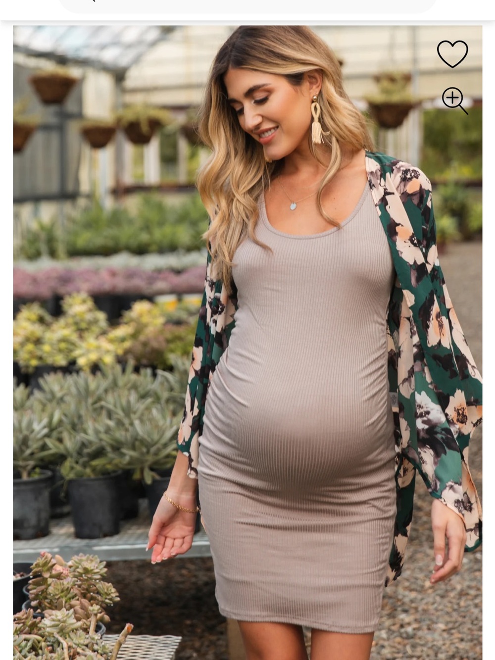 Pinkblush Taupe Ribbed Tank Midi Dress
